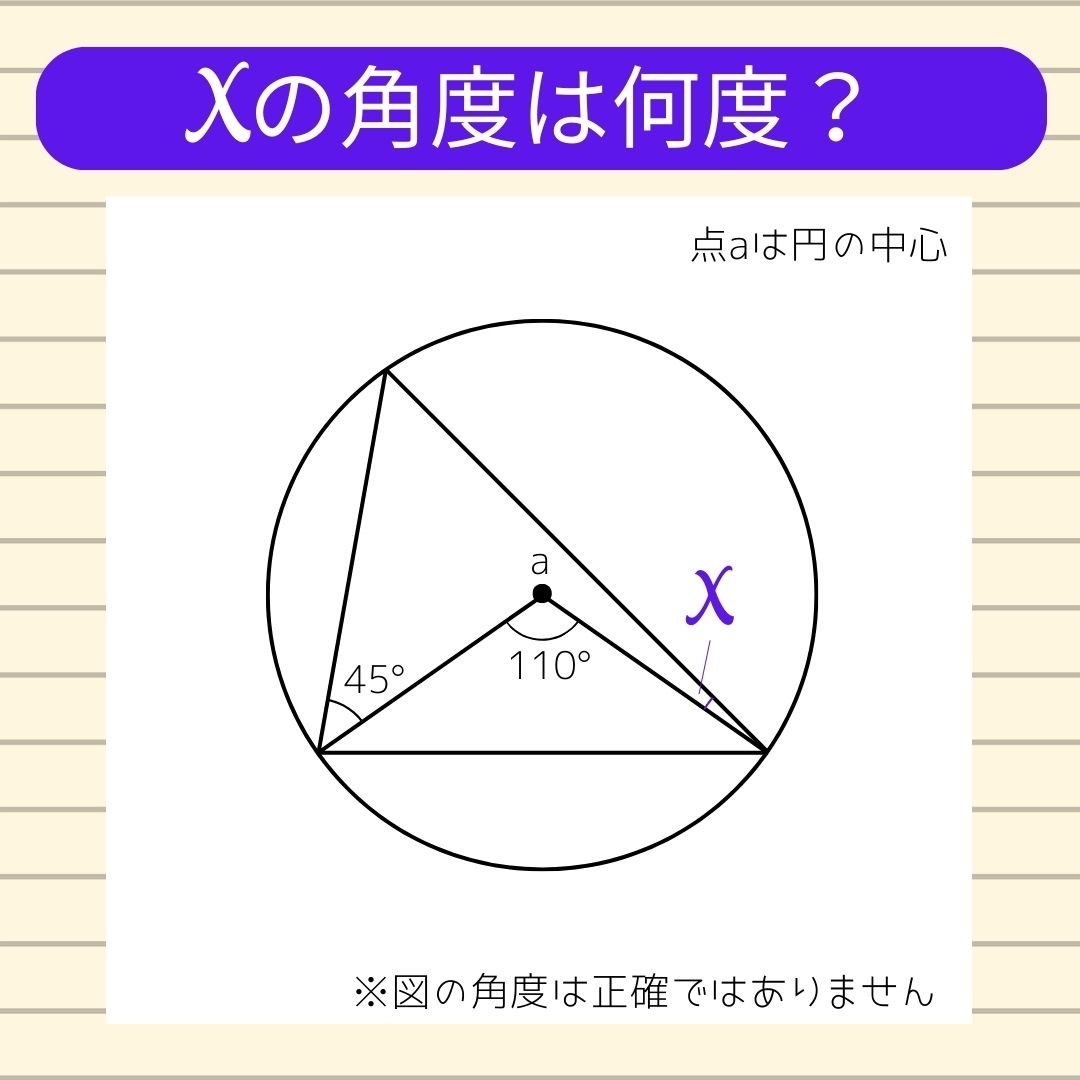 【角度当てクイズ Vol.538】xの角度は何度？