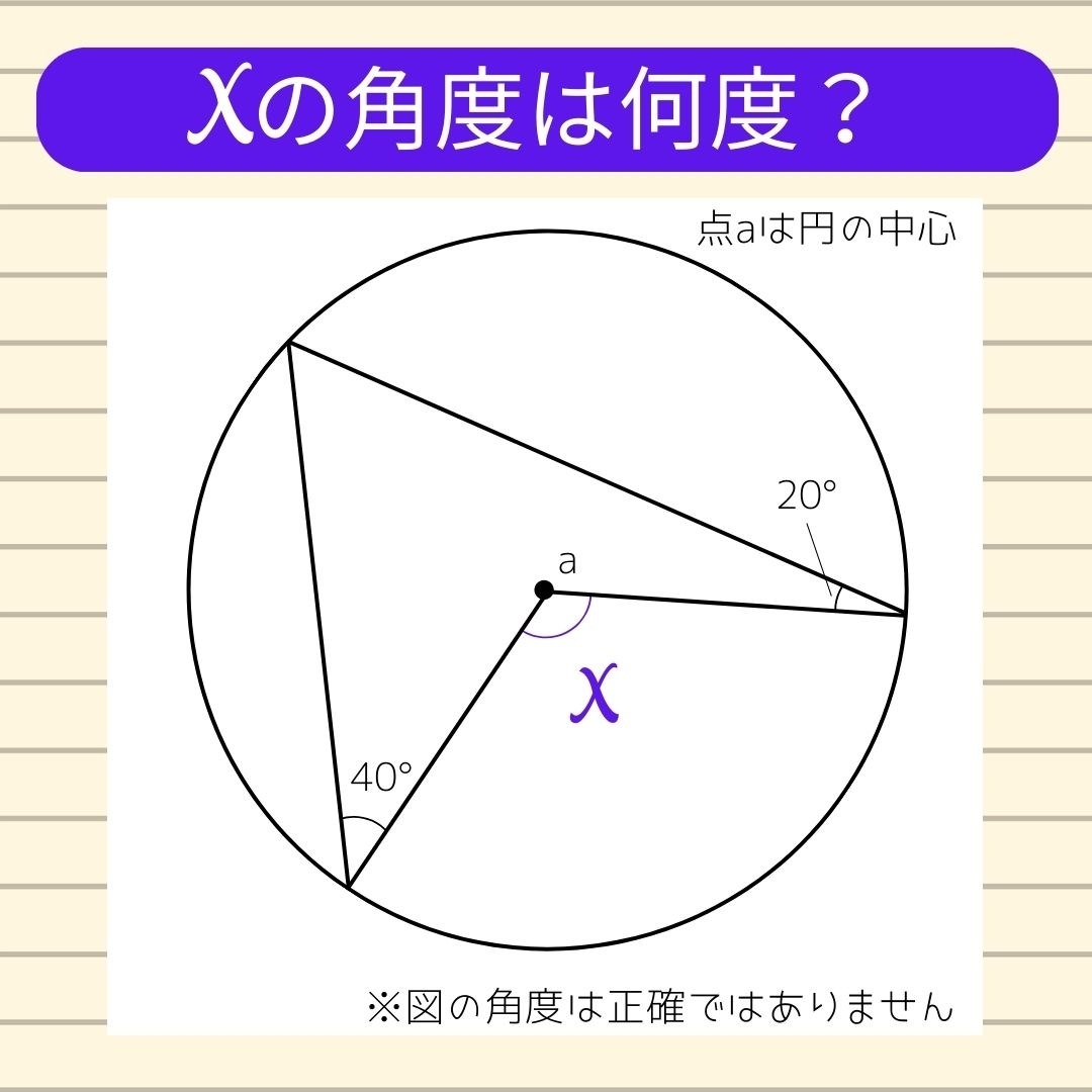 【角度当てクイズ Vol.242】xの角度は何度？