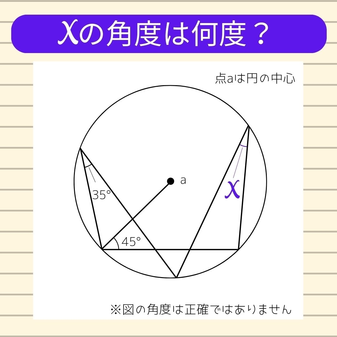 【角度当てクイズ Vol.385】xの角度は何度？