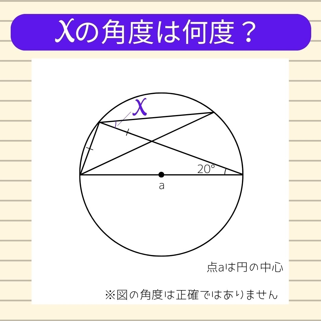 【角度当てクイズ Vol.430】xの角度は何度？