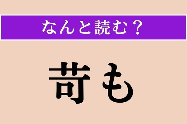 【難読漢字】「苛も」正しい読み方は？「仮にも」という意味です