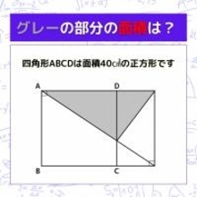 【図形問題】グレーの部分の面積を求めよ！＜Vol.824＞