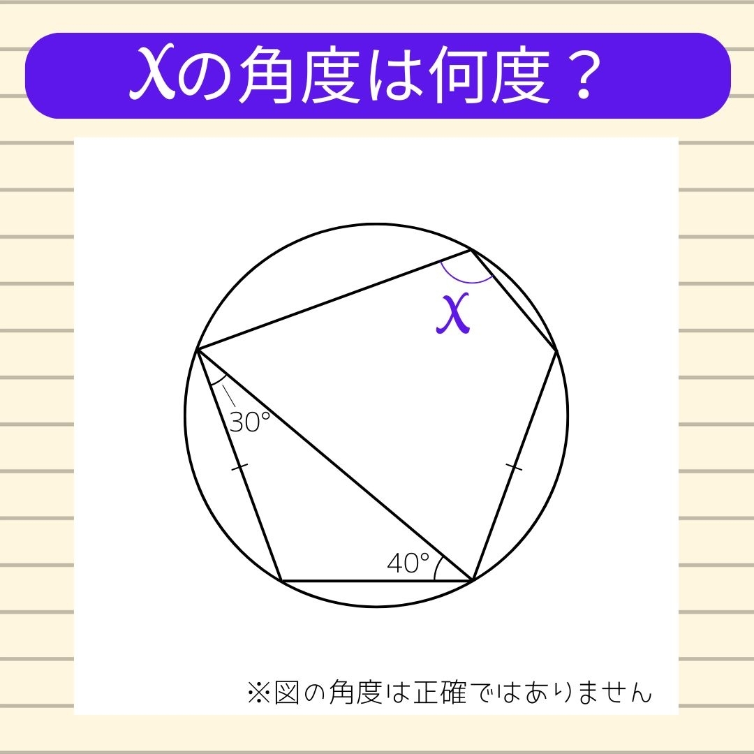 【角度当てクイズ Vol.1044】xの角度は何度？