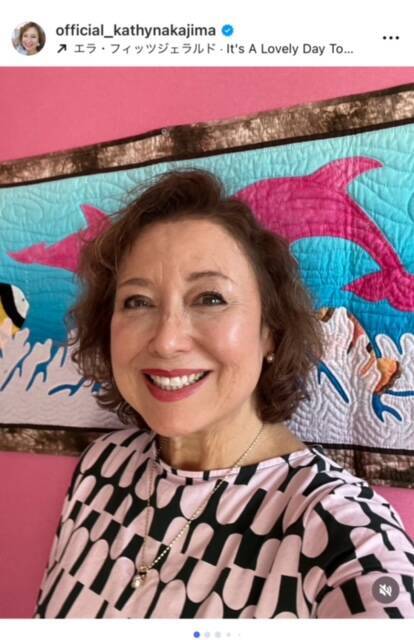 キャシー中島、三茶教室でキルトレッスンと早めの誕生日祝い