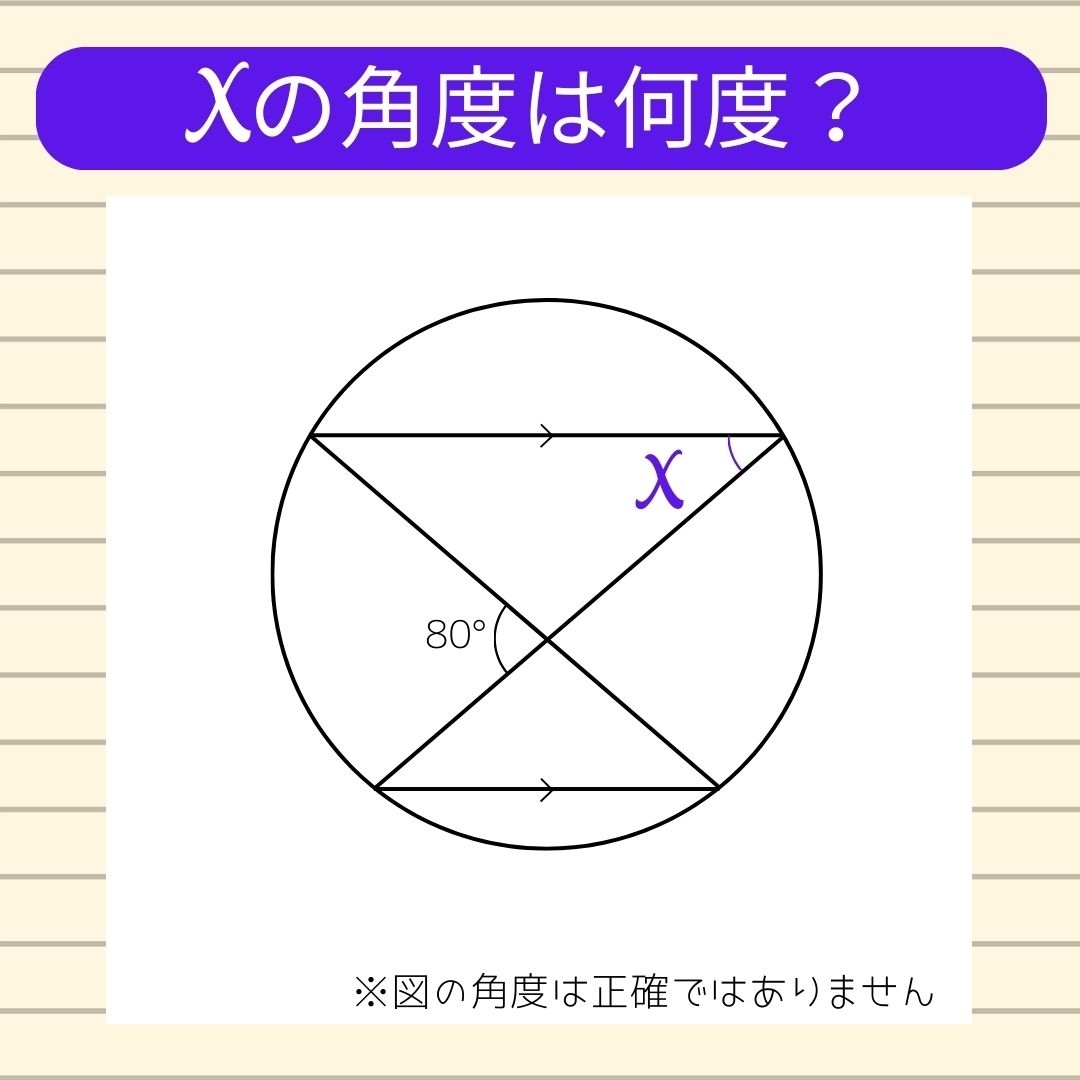 【角度当てクイズ Vol.479】xの角度は何度？