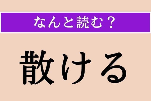 【難読漢字】「散ける」正しい読み方は？「散（ち）らす」の意味を考えるとわかるかも