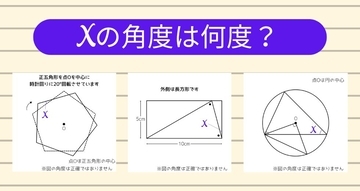 【角度当てクイズ Vol.2195】xの角度は何度？＜全3問＞