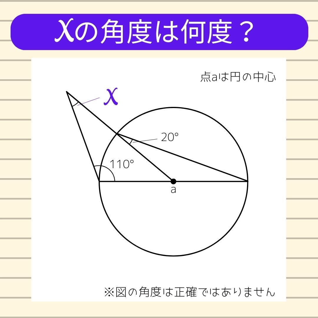 【角度当てクイズ Vol.907】xの角度は何度？