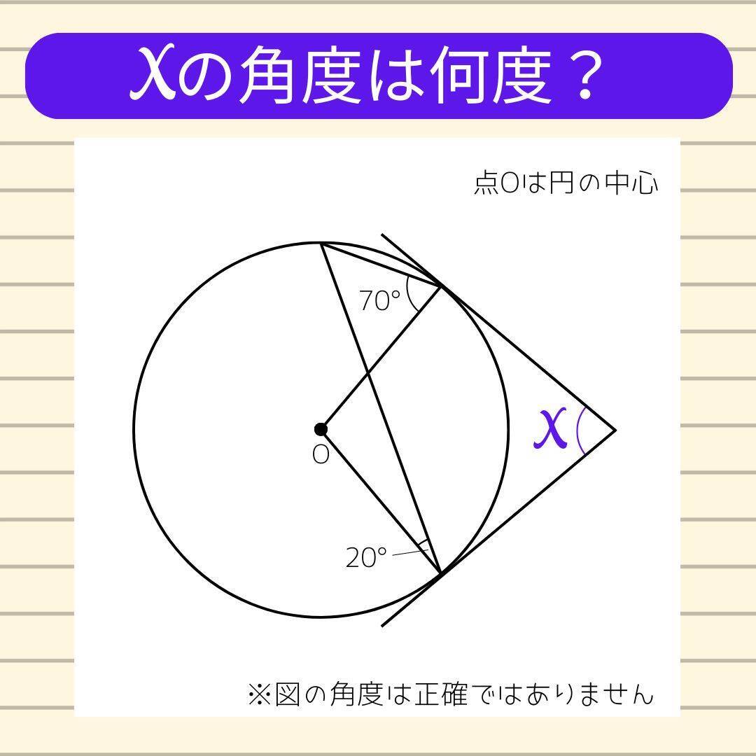 【角度当てクイズ Vol.1808】xの角度は何度？