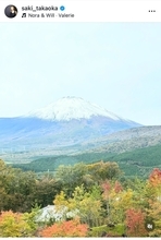 高岡早紀、母娘旅行で富士山の初冠雪を撮影