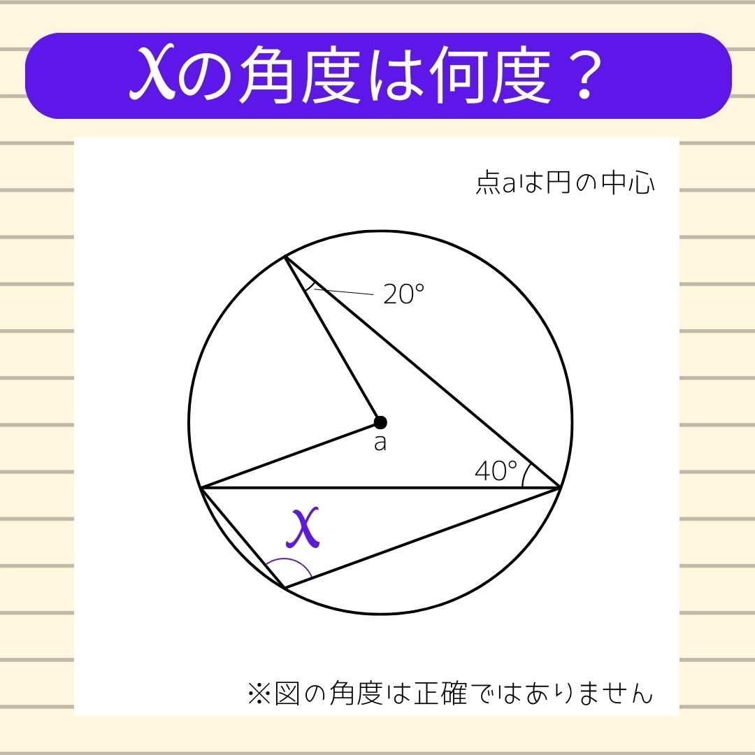 【角度当てクイズ Vol.977】xの角度は何度？