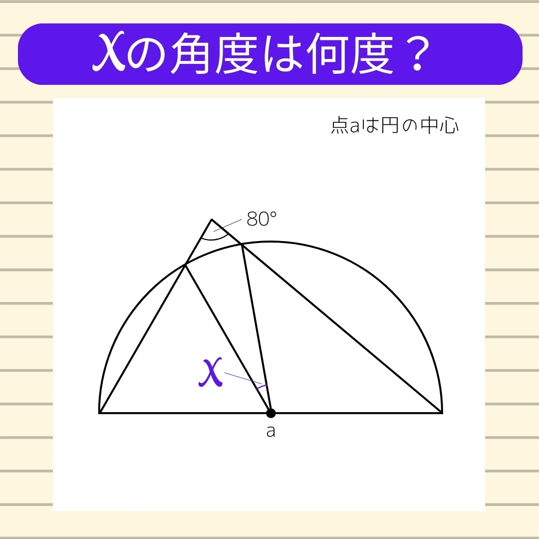 【角度当てクイズ Vol.1053】xの角度は何度？
