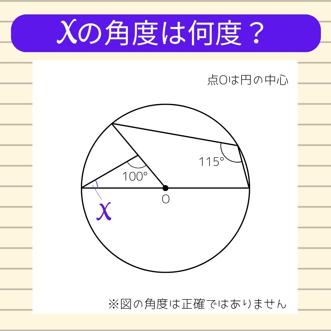 【角度当てクイズ Vol.1852】xの角度は何度？