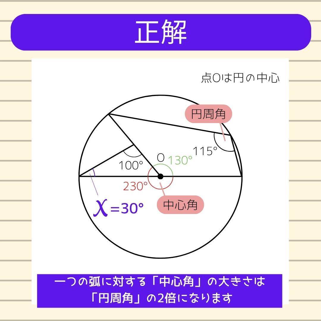 【角度当てクイズ Vol.1852】xの角度は何度？