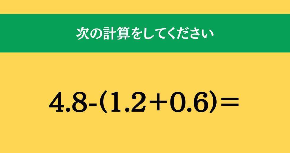 大人ならわかる？ 小学校の「算数」問題＜Vol.1672＞