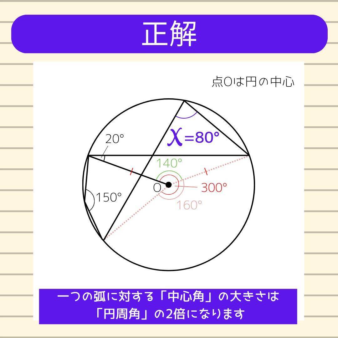 【角度当てクイズ Vol.2378】xの角度は何度？