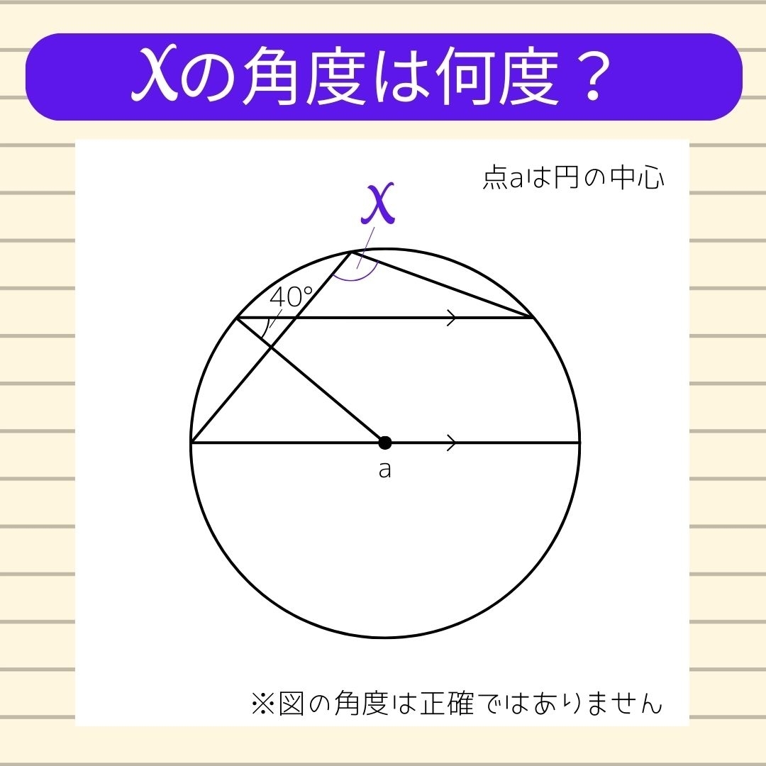 【角度当てクイズ Vol.963】xの角度は何度？
