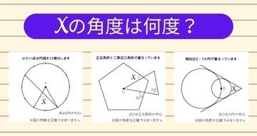 【角度当てクイズ Vol.2541】xの角度は何度？＜全3問＞