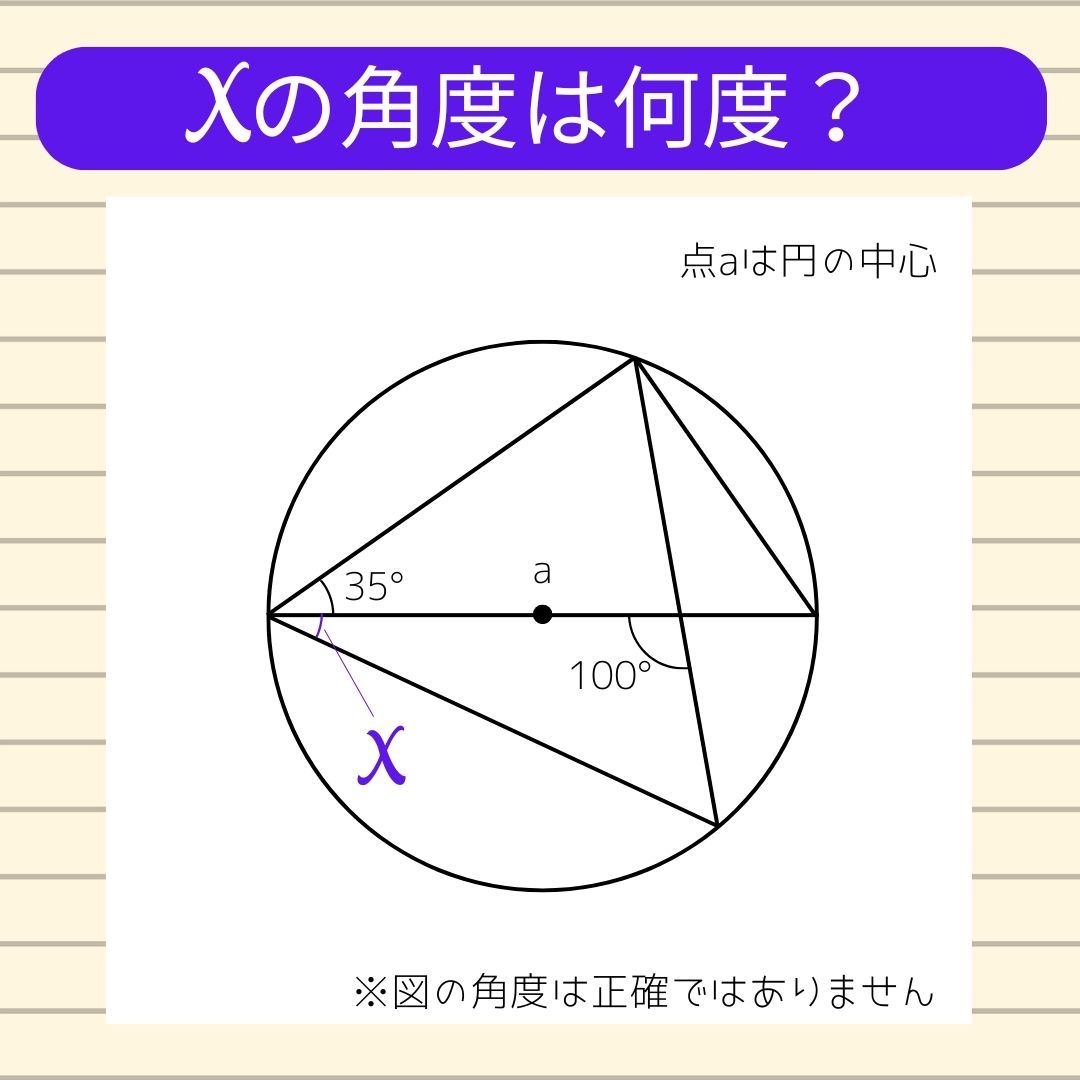 【角度当てクイズ Vol.1022】xの角度は何度？