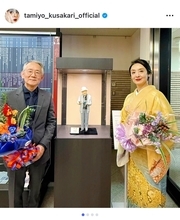 草刈民代が夫の周防正行監督と来場　小津安二郎ゆかりの地で『Shall we ダンス？』トークショー