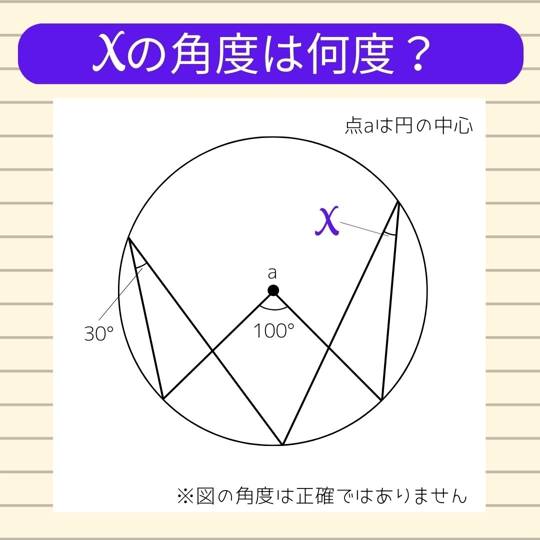 【角度当てクイズ Vol.131】xの角度は何度？