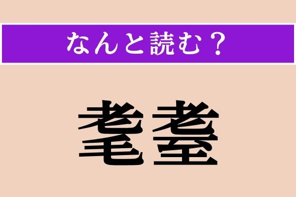 【難読漢字】「耄耋」正しい読み方は？ 老いぼれることで、「もうてつ」とも読みます