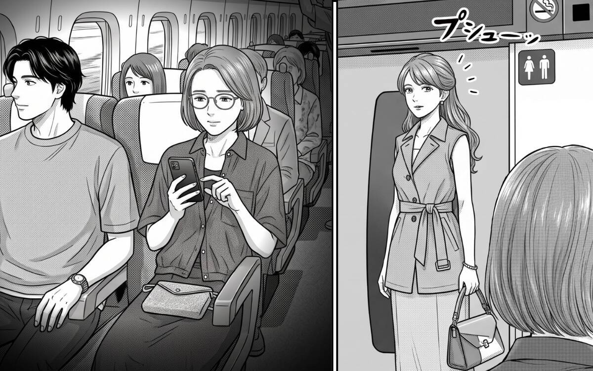 「もしかして俺に惚れたか？」新幹線で俺に絡んでくる前の席の女…これは恋の予兆!?