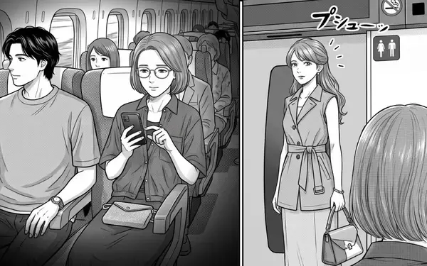 「「もしかして俺に惚れたか？」新幹線で俺に絡んでくる前の席の女…これは恋の予兆!?」の画像