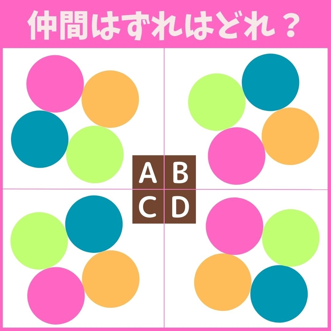 【仲間はずれの図形はどれ？】4つの図形のうち、他と異なるものを1つ見つけてください＜Vol.11＞