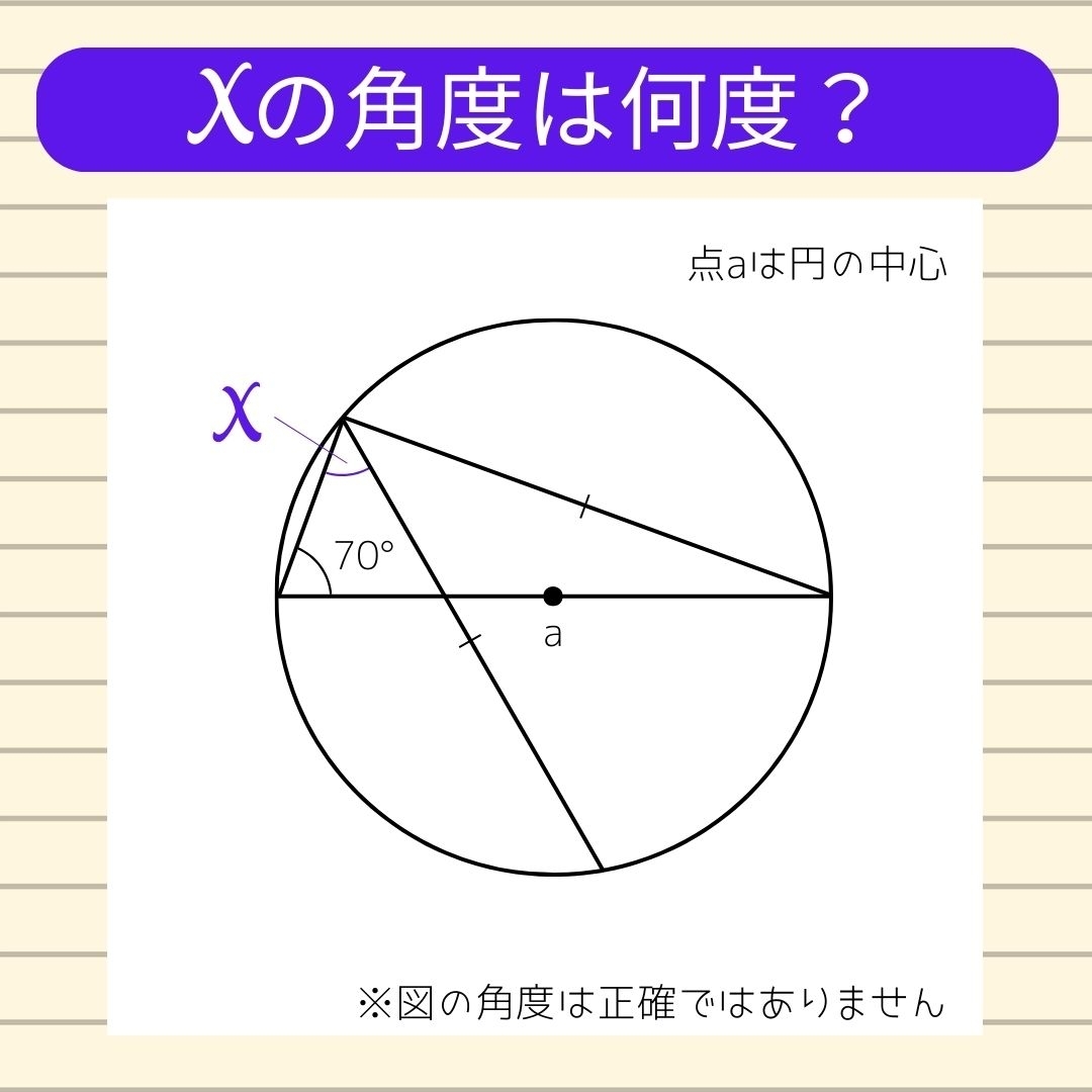 【角度当てクイズ Vol.713】xの角度は何度？