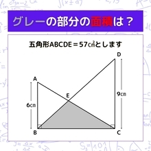 【図形問題】グレーの部分の面積を求めよ！＜Vol.1062＞