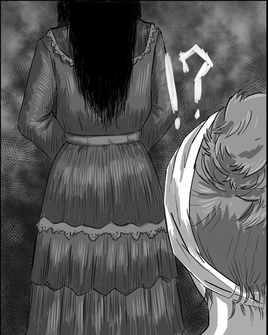 【漫画】二階からキッチンに向かう途中で見知らぬ人が…「誰？」【本当に体験した怖い話 Vol.42】の画像