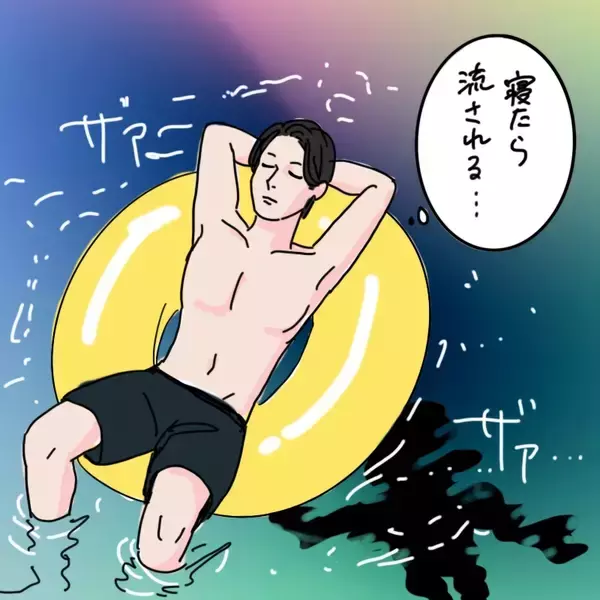 「海中で何者かが脚を掴んで引きずり込む！ 夫が体験した恐怖体験【漫画】」の画像