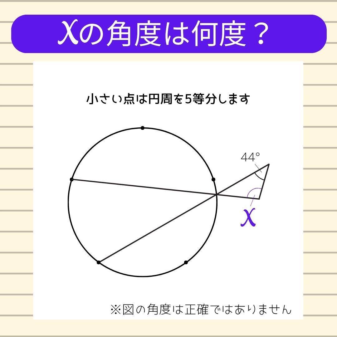 【角度当てクイズ Vol.2414】xの角度は何度？