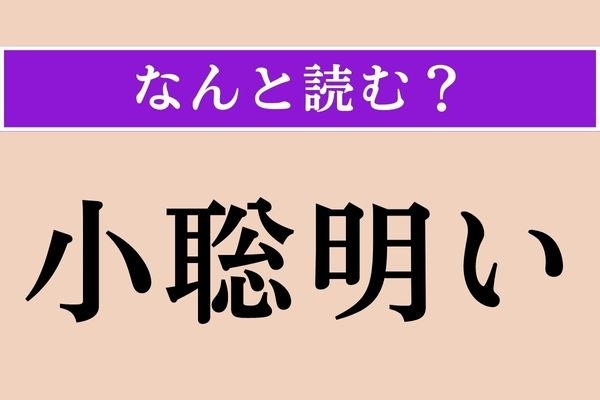 【難読漢字】「小聡明い」正しい読み方は？ こういった人、よく話題になりますよね