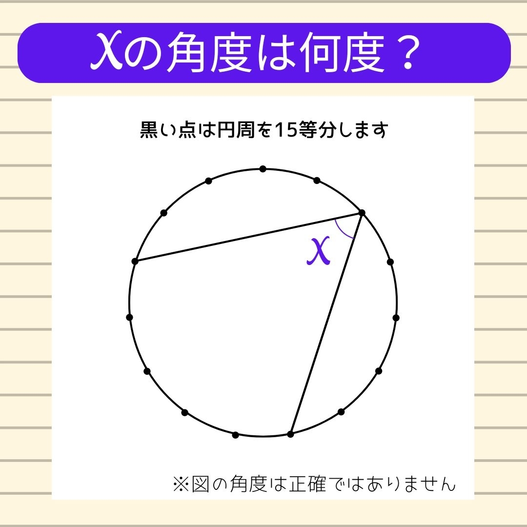 【角度当てクイズ Vol.1526】xの角度は何度？