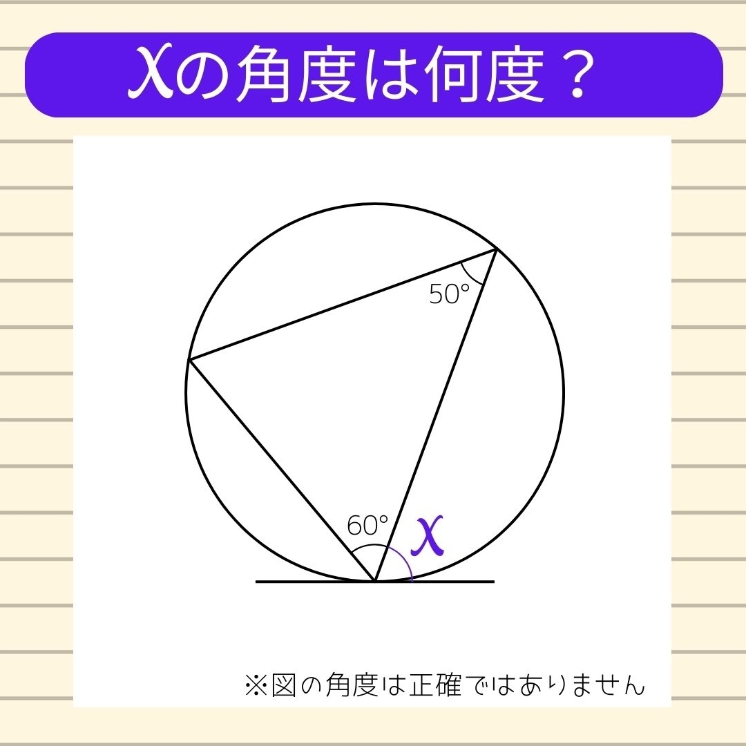 【角度当てクイズ Vol.456】xの角度は何度？
