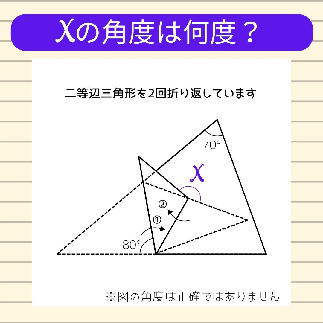 【角度当てクイズ Vol.1732】xの角度は何度？