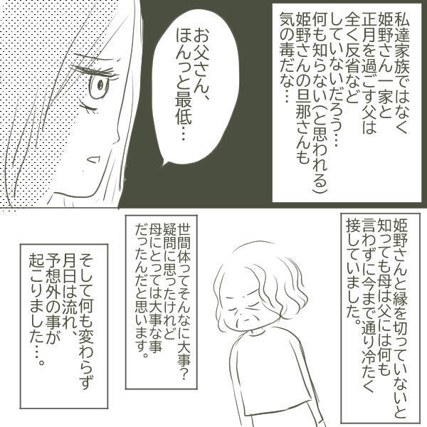 家庭内別居状態の父と母　母は冷たく、父も反省の色を見せず…