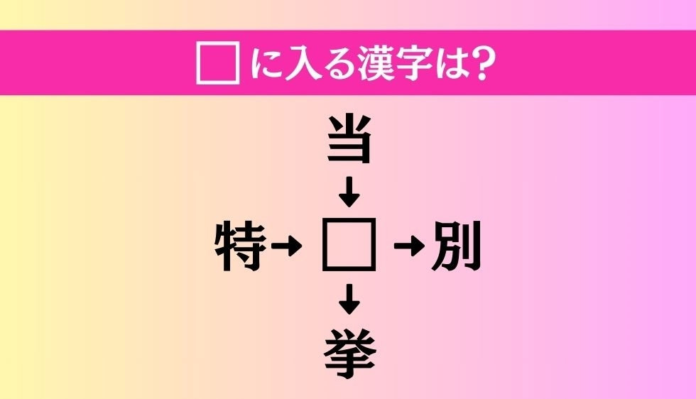 【穴埋め熟語クイズ Vol.3374】□に漢字を入れて4つの熟語を完成させてください