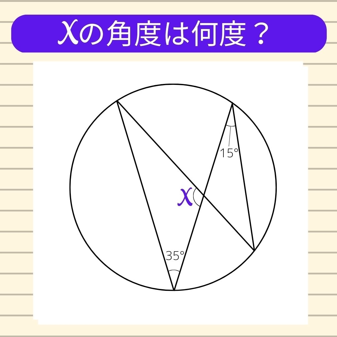 【角度当てクイズ Vol.60】xの角度は何度？