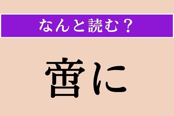 【難読漢字】「啻に」正しい読み方は？「唯に」と同じ読み方です