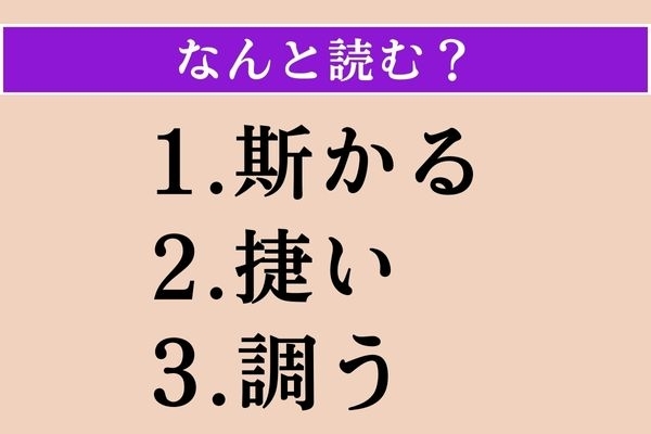 【難読漢字】「斯かる」「捷い」「調う」読める？