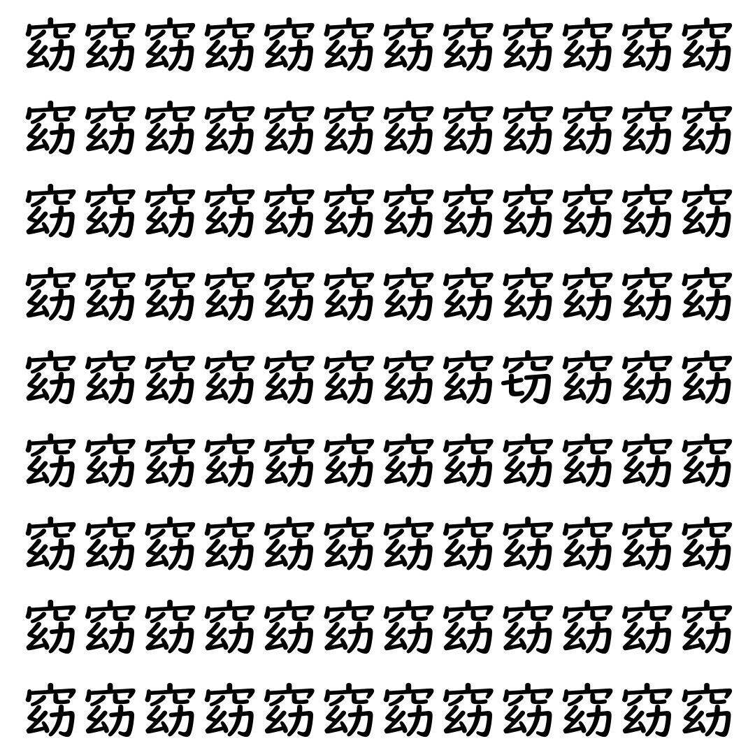 【漢字探し】ずらっと並んだ「窈」の中にまぎれた別の漢字一文字は？