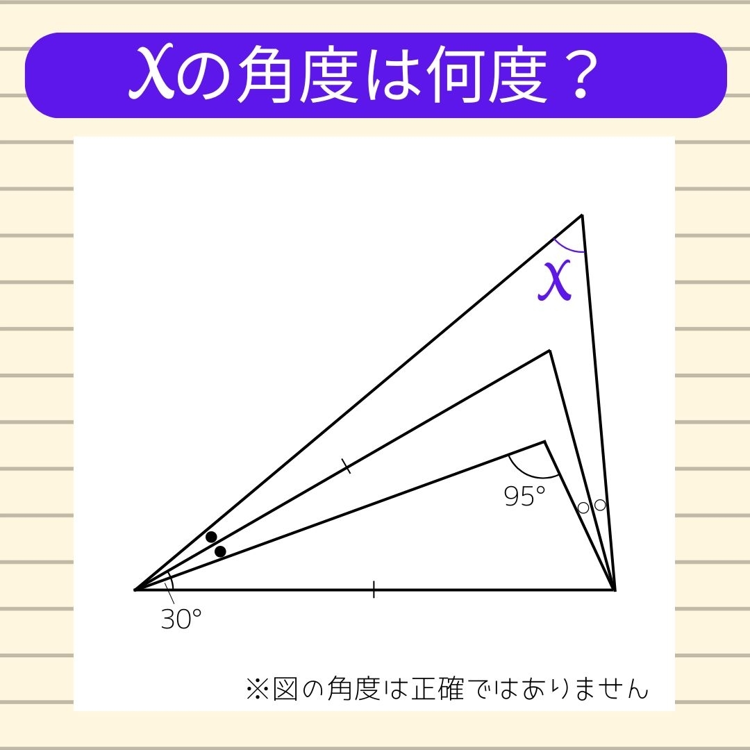 【角度当てクイズ Vol.1220】xの角度は何度？