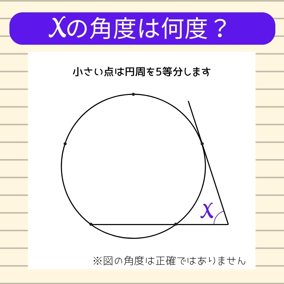 【角度当てクイズ Vol.1170】xの角度は何度？