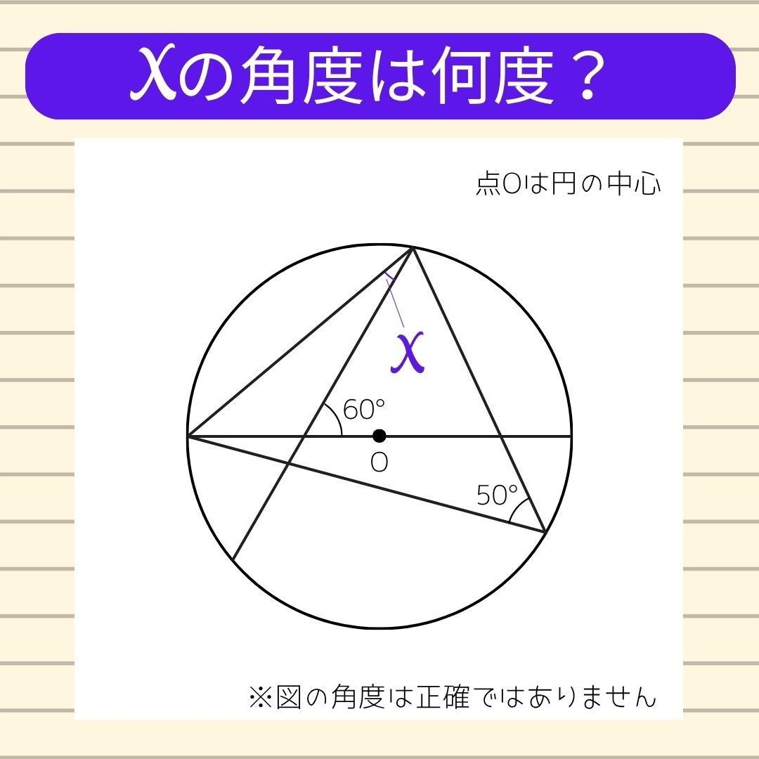 【角度当てクイズ Vol.2234】xの角度は何度？