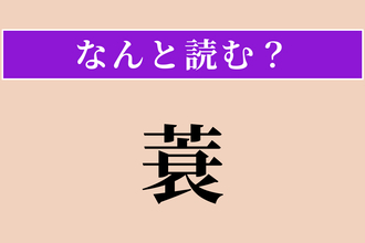 【難読漢字】「蓑」正しい読み方は？ わらで編んだ昔の雨具です