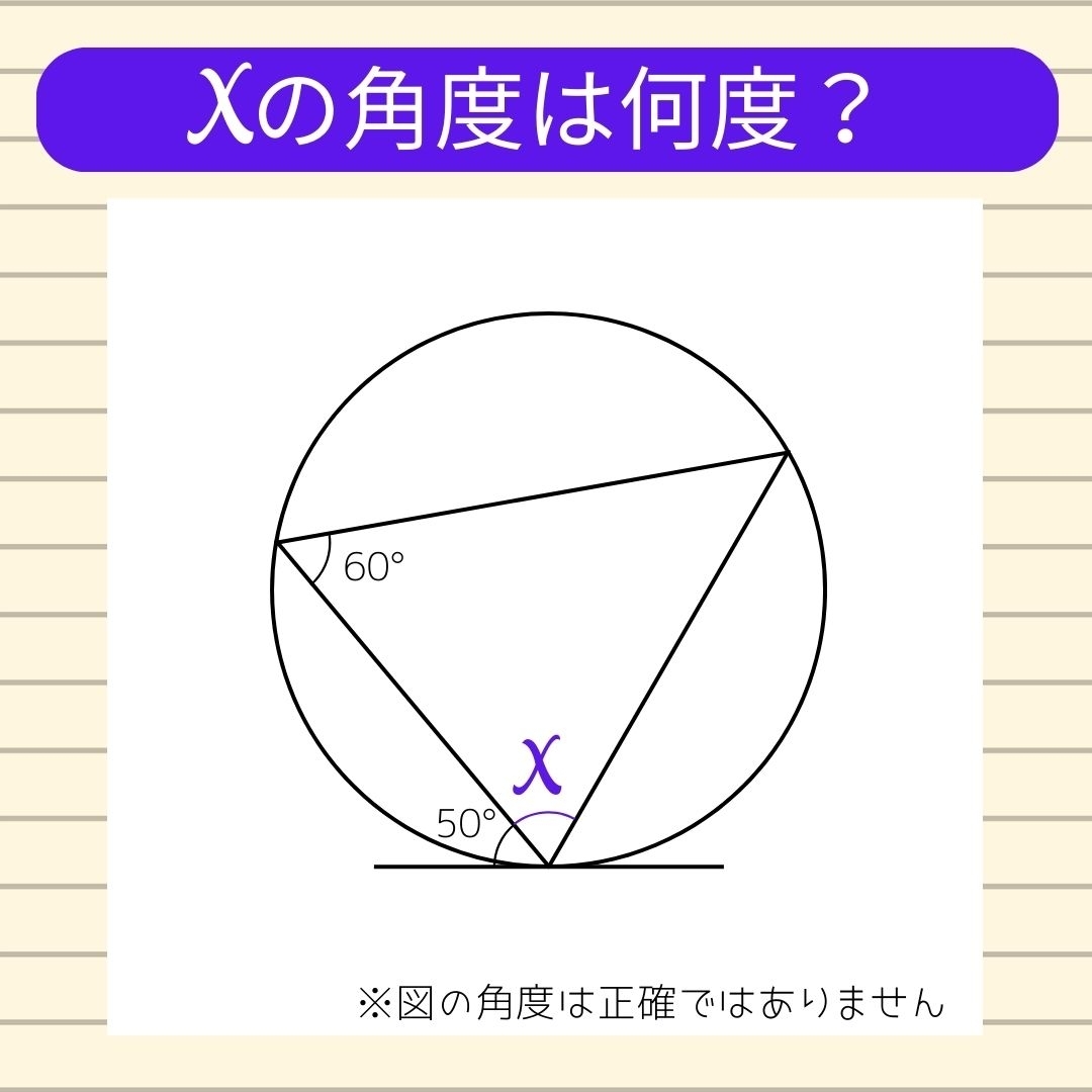 【角度当てクイズ Vol.445】xの角度は何度？
