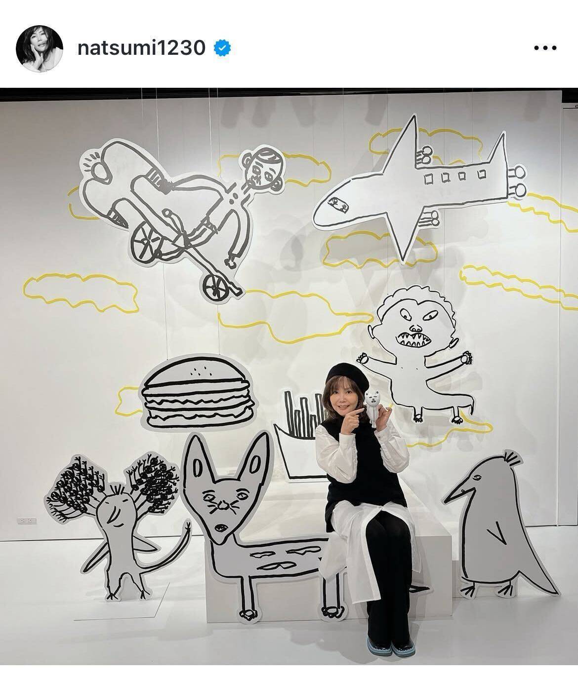 小川菜摘、夫・浜田雅功の個展開催を報告　変わらぬ絵のタッチに家族で爆笑